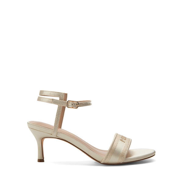 Ankle Atrap Heeled Sandals - CREAM - 3